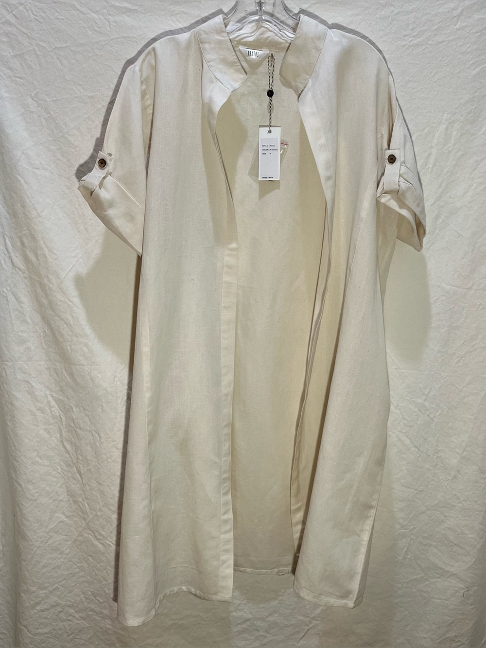 Kaktus Natural Linen Cotton Long Duster Cardigan Size Small NWT